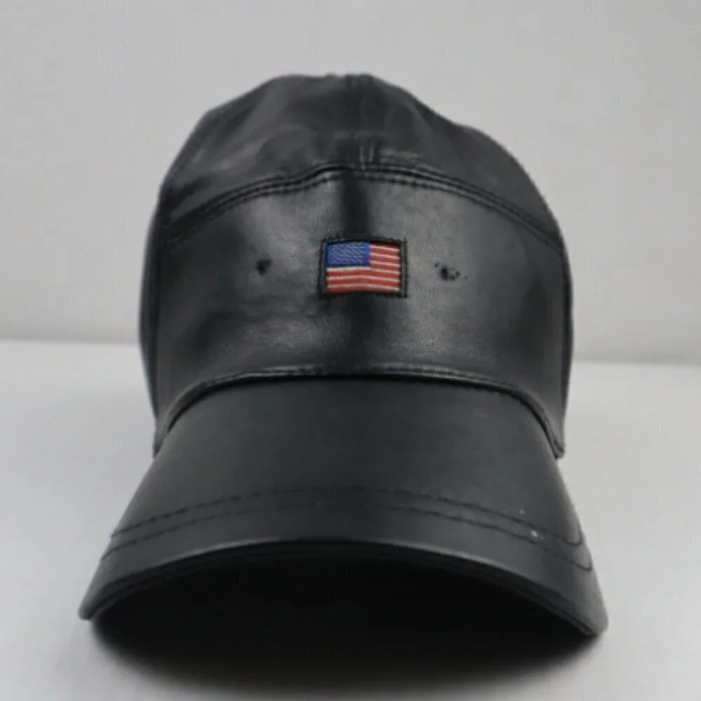 Henig Furs Leather Patriotic Cap